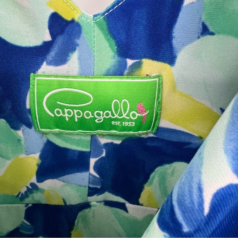 Pappagallo Becca Seafoam Multi Floral Caribbean Bloom Sleeveless Midi Dress M - Picture 7 of 16